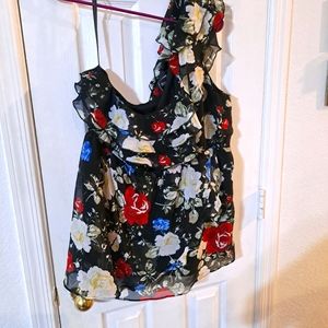 Vintage torrid floral one shoulder blouse